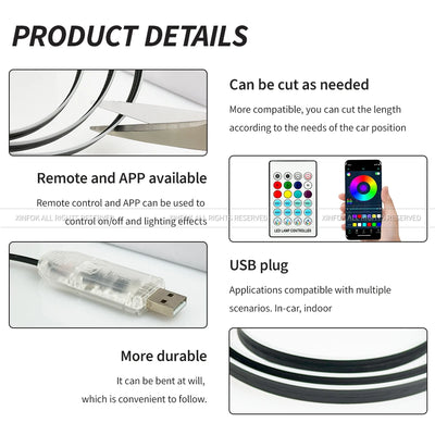 Éclairage d'Ambiance LED RGB Acrylique 110 cm Intérieur