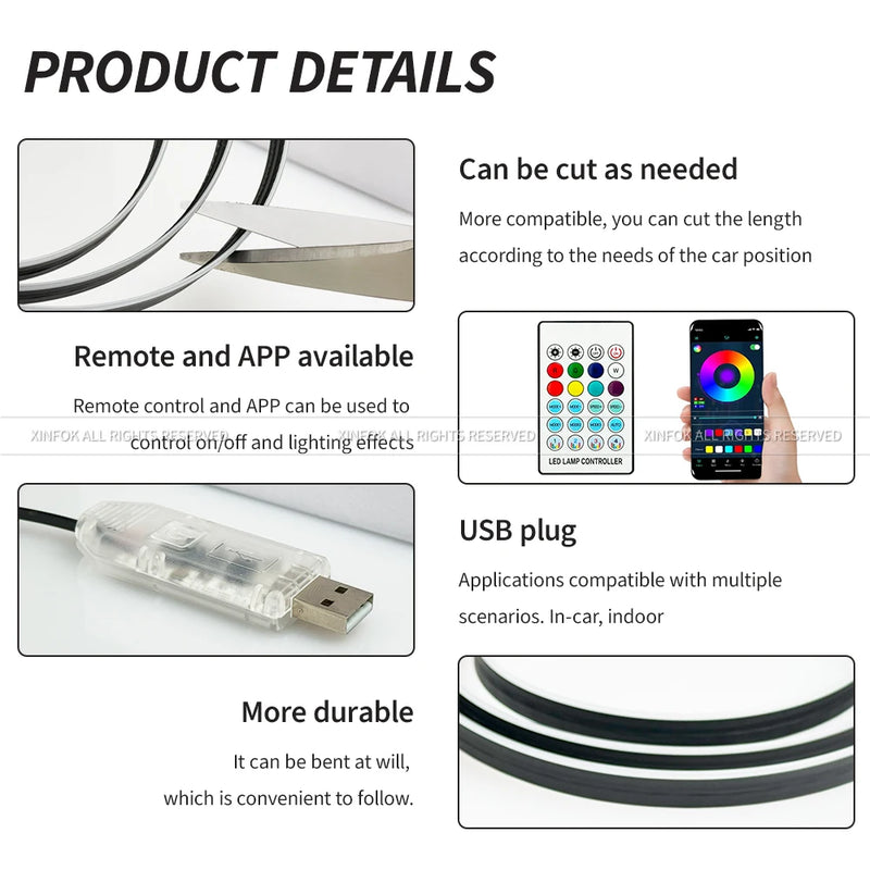 Éclairage d'Ambiance LED RGB Acrylique 110 cm Intérieur