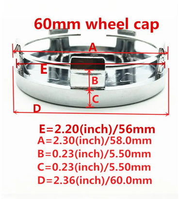 Emblèmes Cache-Moyeux 3D 56mm 60mm 68mm 4 Pièces