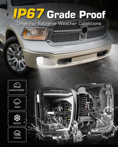 Feux Antibrouillard LED Dodge Ram 1500 2013-2022 DRL Diurne