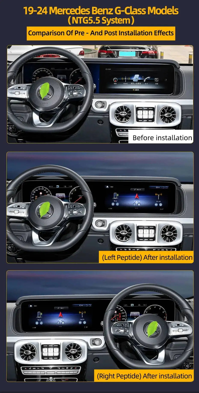 Autoradio Écran 24,6 Pouces Mercedes Classe G W463 2013-2025 GPS Android CarPlay 4G