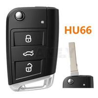 Coque de Clé Volkswagen Golf 7 Polo Tiguan Touran Seat Skoda MQB 3 Touches HU66 ou HU162T