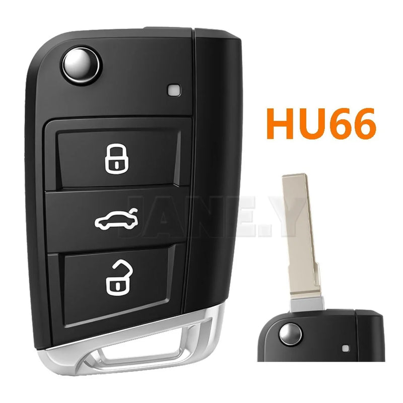 Coque de Clé Volkswagen Golf 7 Polo Tiguan Touran Seat Skoda MQB 3 Touches HU66 ou HU162T