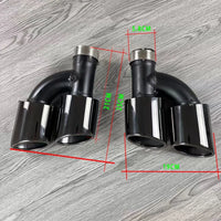 Embouts d'Échappement Audi A4 A5 B9 2017-2024 Double Sortie Noir Brillant