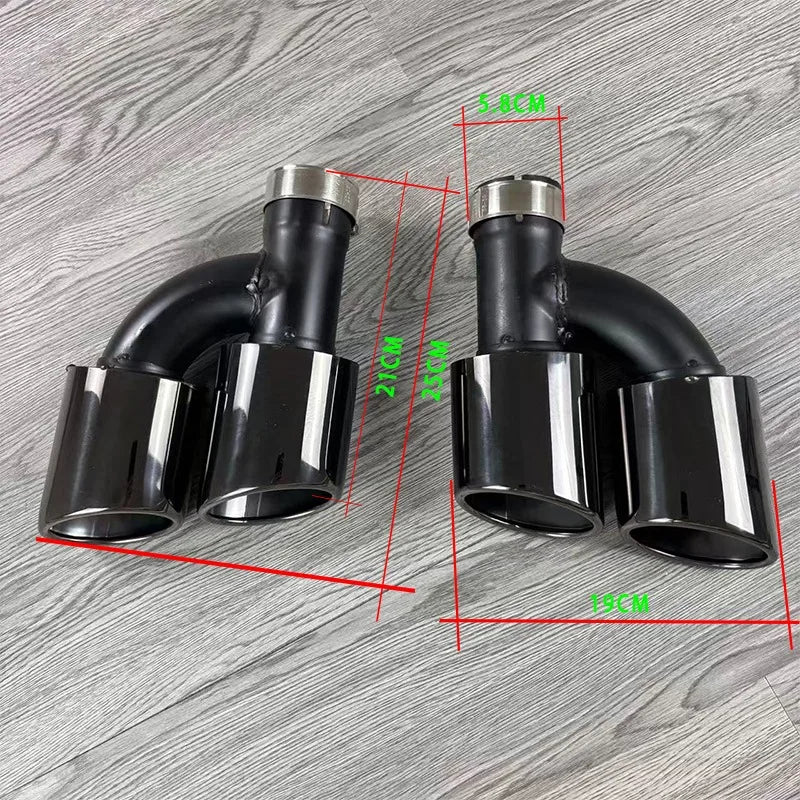 Embouts d'Échappement Audi A4 A5 B9 2017-2024 Double Sortie Noir Brillant