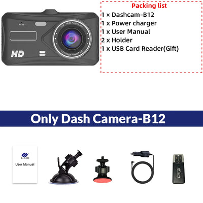 Dashcam E-ACE 1080P Avant et Arrière Écran Tactile 4 Pouces