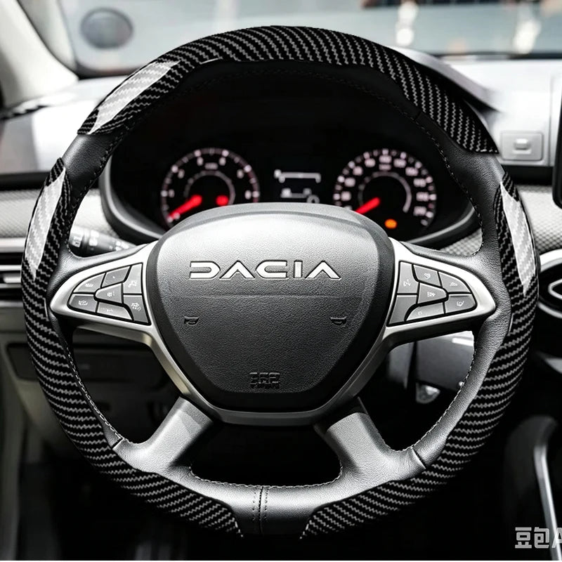 Surcouches de Volant à Clips Aspect Carbone Dacia Sandero Stepway Duster Jogger Bigster Spring Logan