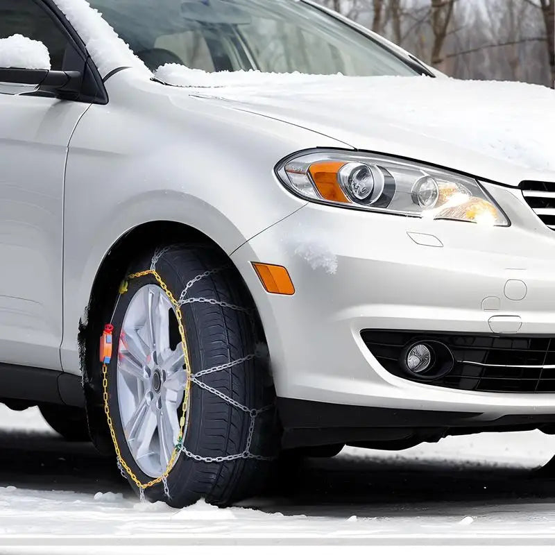Chaînes à Neige Voiture Acier Manganèse Kit 2 Pièces 14 à 19 Pouces