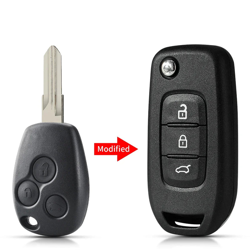 Coque de Clé Renault Mégane Clio Duster Kangoo Modus Twingo Dacia Sandero Logan Nissan Kubistar Clé Rabattable Modifiée