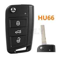 Coque de Clé Volkswagen Golf 7 Polo Tiguan Touran Seat Skoda MQB 3 Touches HU66 ou HU162T