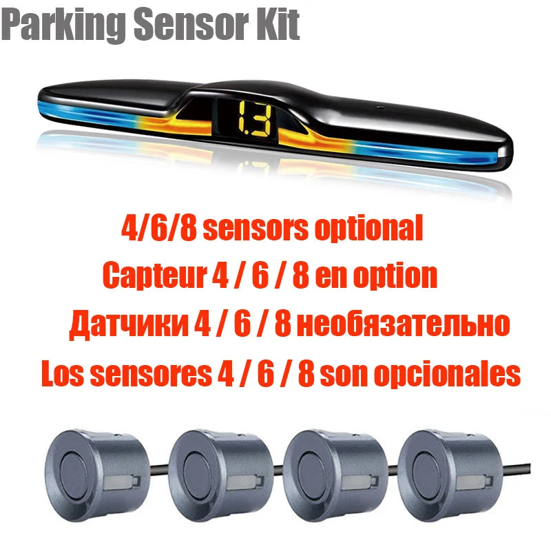 Radar de Recul Risingon Écran LED 4 à 8 Capteurs