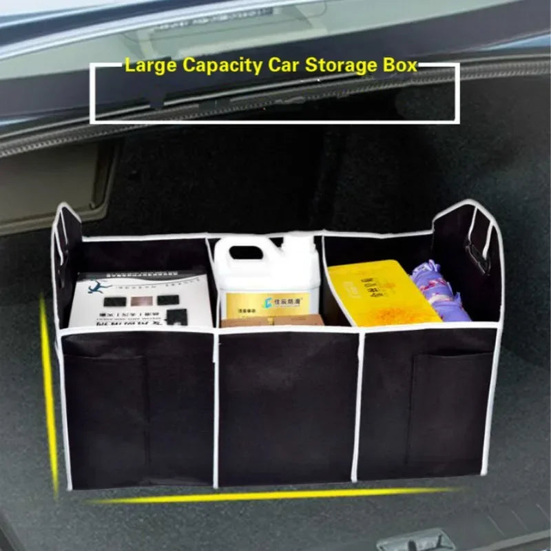 Foldable 3-Compartment Non-Woven Car Trunk Organizer