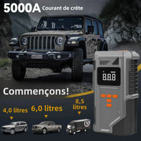 Booster de Batterie Voiture Grand Froid avec Compresseur 150 PSI Arrêt Auto