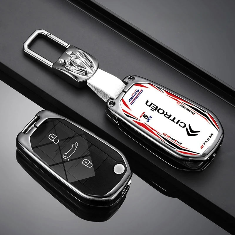 Étui de Protection Clé Citroën C3 C4 C5 Berlingo Picasso Alliage de Zinc Blanc ou Noir