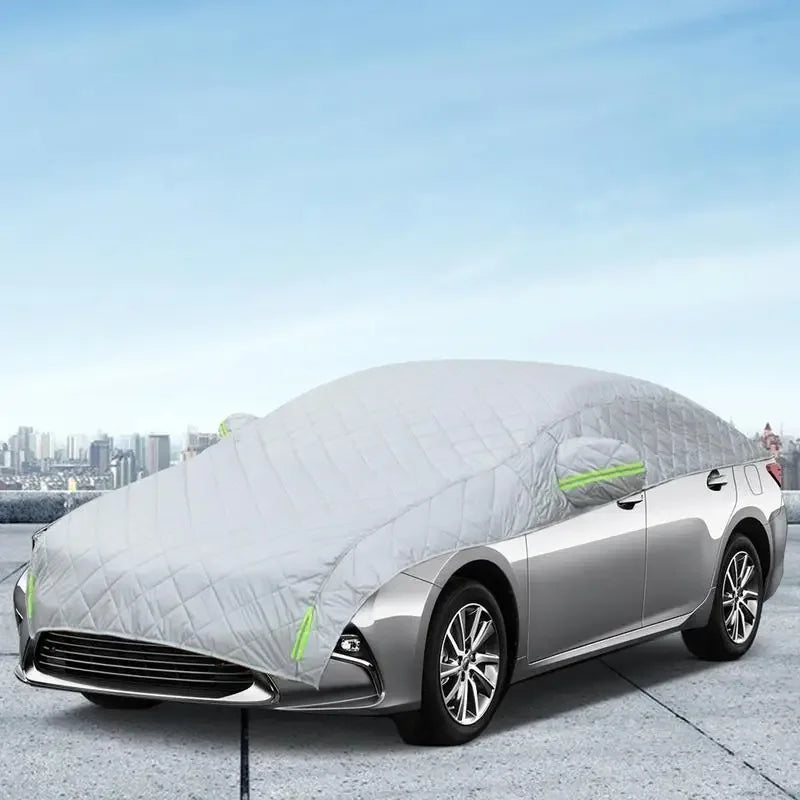 Demi-Housse Voiture Matelassée Argentée Berline SUV Monospace