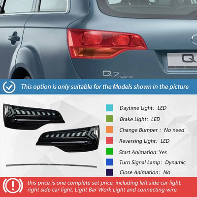 Feux Arrière LED Audi Q7 2006-2015 Dynamique Tuning