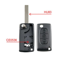 Coque de Clé Peugeot Citroën Pliante à Rabat 2 3 ou 4 Touches 207 307 308 407 607 807 C2 C3 C4 C5 C6