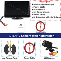Caméra de Recul Écran 4.3 Pouces Vision Nocturne