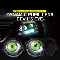 Phares LED Yeux de Diable 3 Pouces 33 Modes Télécommande