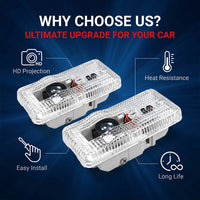 Projecteur Porte Citroën, Lot de 2, Plug and Play, Lentille Verre HD, C3 C4 C5 C6 Picasso Cactus DS3