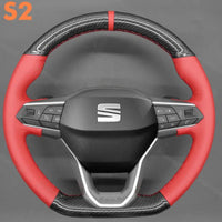 Couvre Volant à Coudre Seat Leon, Cupra Leon, Ateca, Tarraco 2020-2026 Coutures Cuivre, Kit DIY