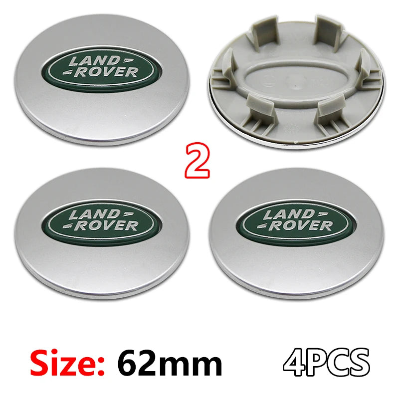 Cache-Moyeux Land Rover 62 mm Lot de 4 Emblèmes de Jante 3D ABS Chromé pour Evoque Defender Discovery 4 Range Rover Sport