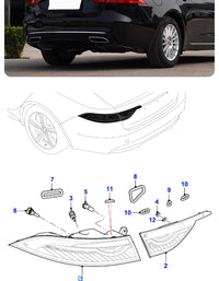 Feux Arrière Jaguar XF 2016-2019 Extérieur Intérieur Gauche Droit