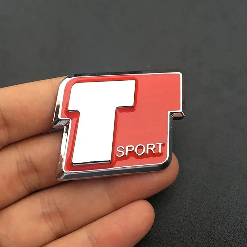 Emblème T Sport Métal Toyota Coffre Autocollant Yaris Corolla Prius RAV4 Hilux Camry Supra