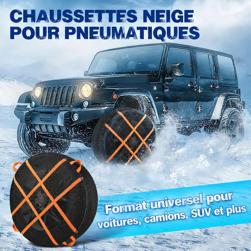 Chaussettes à Neige Voiture SUV Textile Universelles Sangles Orange