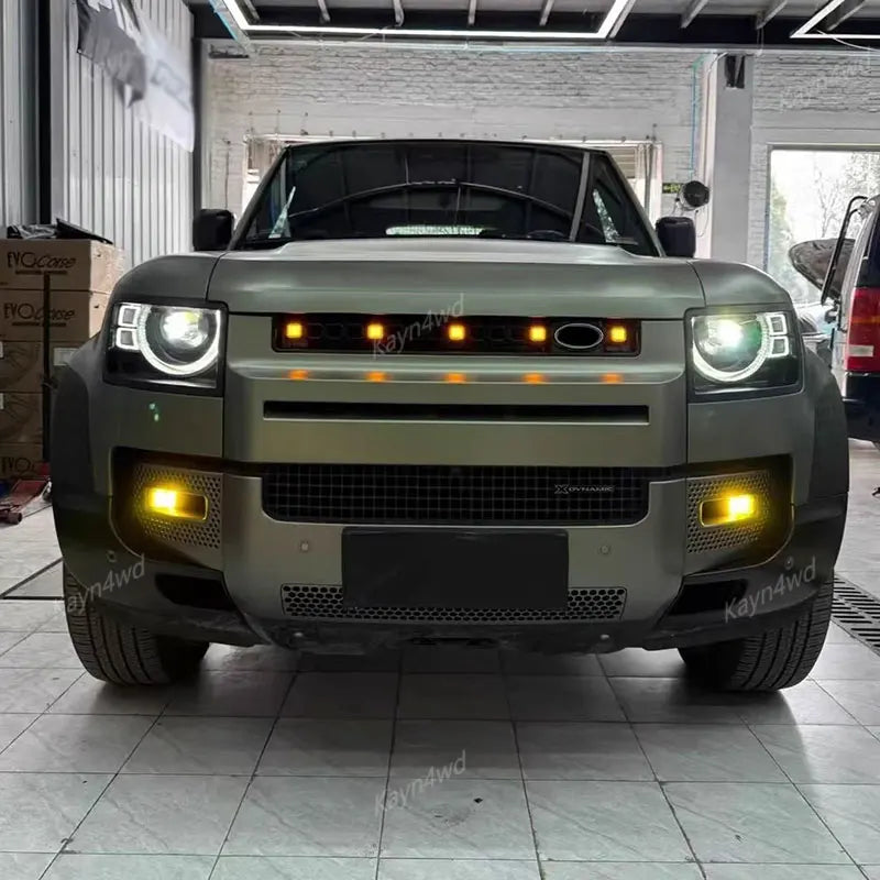 Calandre LED Dynamique Land Rover Defender L663 90 110 130 2020-2026 Type OCTA Jaune Blanc