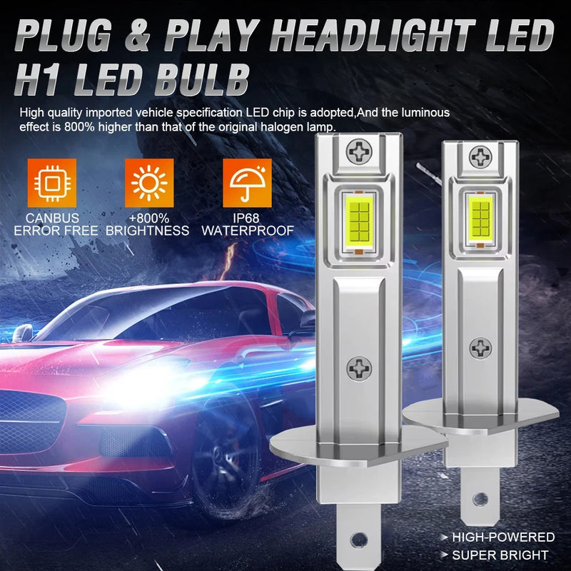 Ampoules LED BMW H1 500W 50000LM Canbus CSP Mini