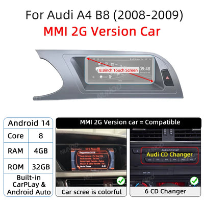 Autoradio CarPlay Sans Fil Audi A4 B8 2008-2009