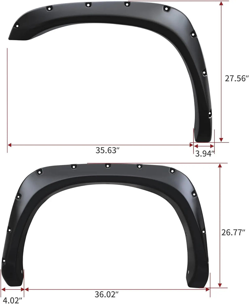 Élargisseurs d'Ailes Dodge Ram 1500 2500 3500 Kit 4 Pièces