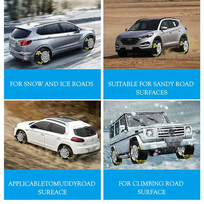 Chaînes à Neige Voiture Universelles Réglables 6 Pièces