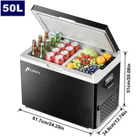 Réfrigérateur de Voiture Hcalory Série D Double Zone Frigo Congélateur à Compresseur 30 40 50 L