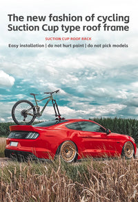 ROCKBROS Porte-Vélo de Toit à Ventouses pour 2 Vélos en Alliage d'Aluminium et Installation Rapide sans Perçage
