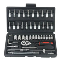 46-Piece Socket Set with Ratchet for Car
