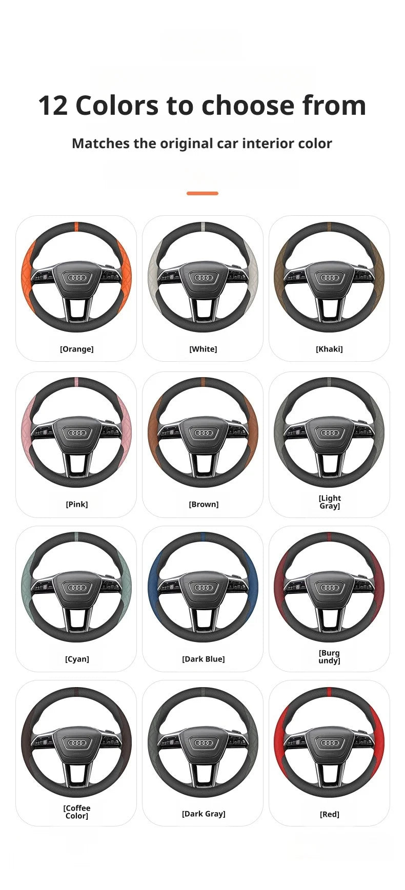 Couvre Volant Toyota Camry, RAV4, Highlander, Avalon, Sienna, Venza en Cuir Nappa Perforé, 8 Coloris