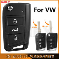 Coque de Clé Volkswagen Golf 7 Polo Tiguan Touran Seat Skoda MQB 3 Touches HU66 ou HU162T