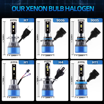 Ampoules LED H4 H7 H1 H11 9005 CSP 6000K 20000LM