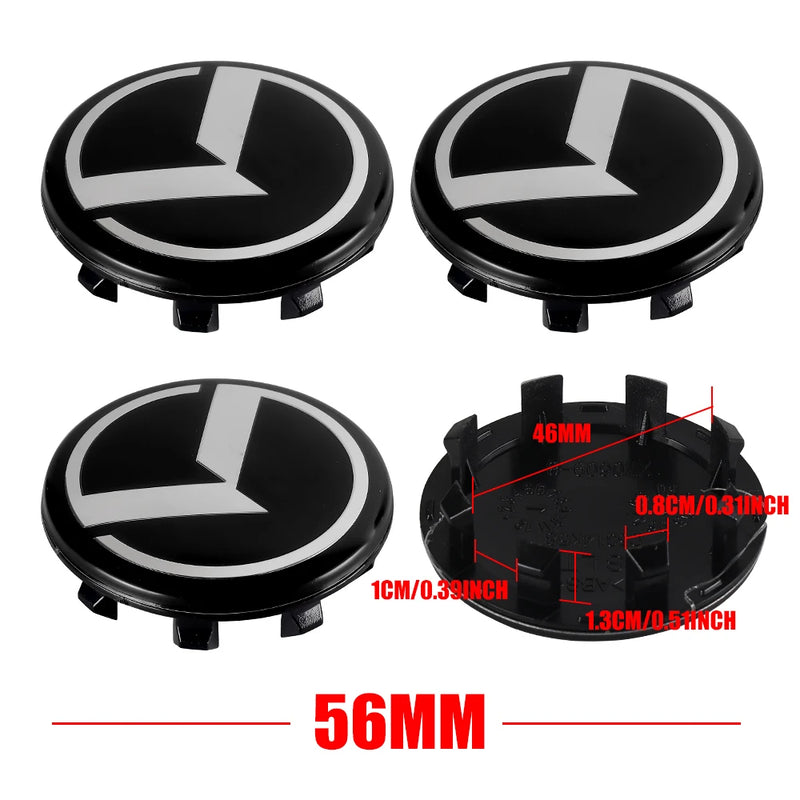 Hub Caps Kia Sportage Rio Ceed 56mm 65mm — three-quarter view