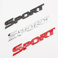Emblème SPORT Métal 3D Toyota Arrière Coffre Autocollant Noir Rouge ou Argent