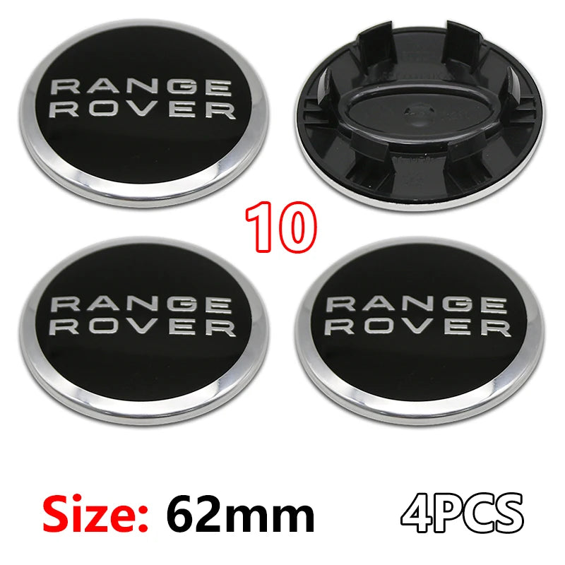 Cache-Moyeux Land Rover 62 mm Lot de 4 Emblèmes de Jante 3D ABS Chromé pour Evoque Defender Discovery 4 Range Rover Sport