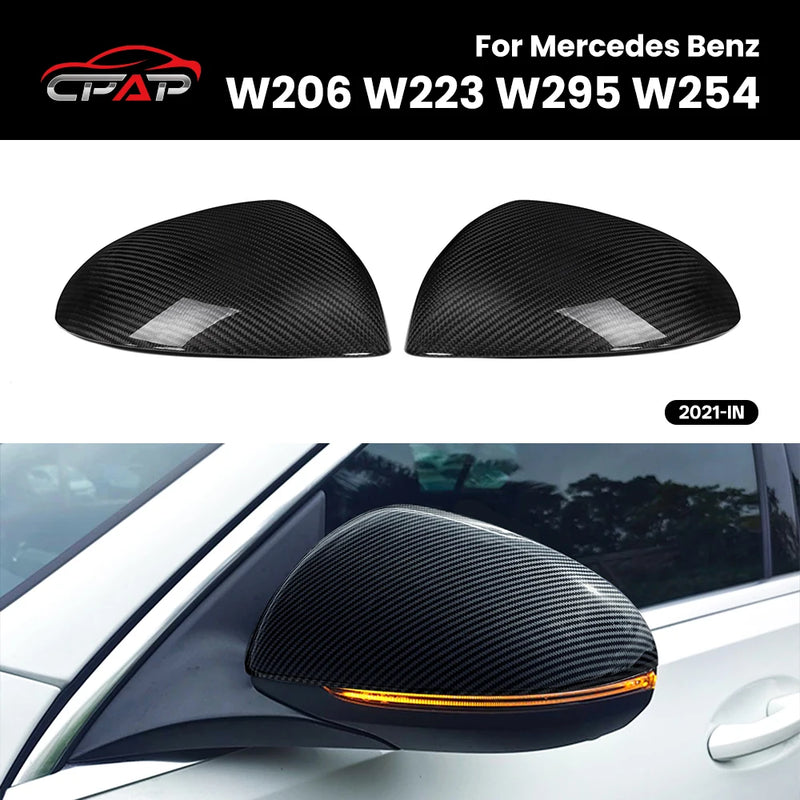 Coques de Rétroviseur Mercedes W206 W223 W254 W295 Carbone Véritable Style OEM
