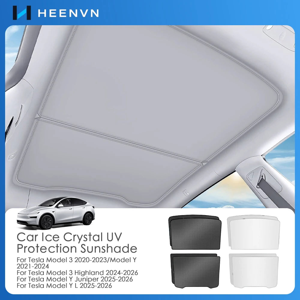 Pare-Soleil de Toit Tesla Model 3 Highland Model Y Juniper Cristal de Glace Noir ou Gris
