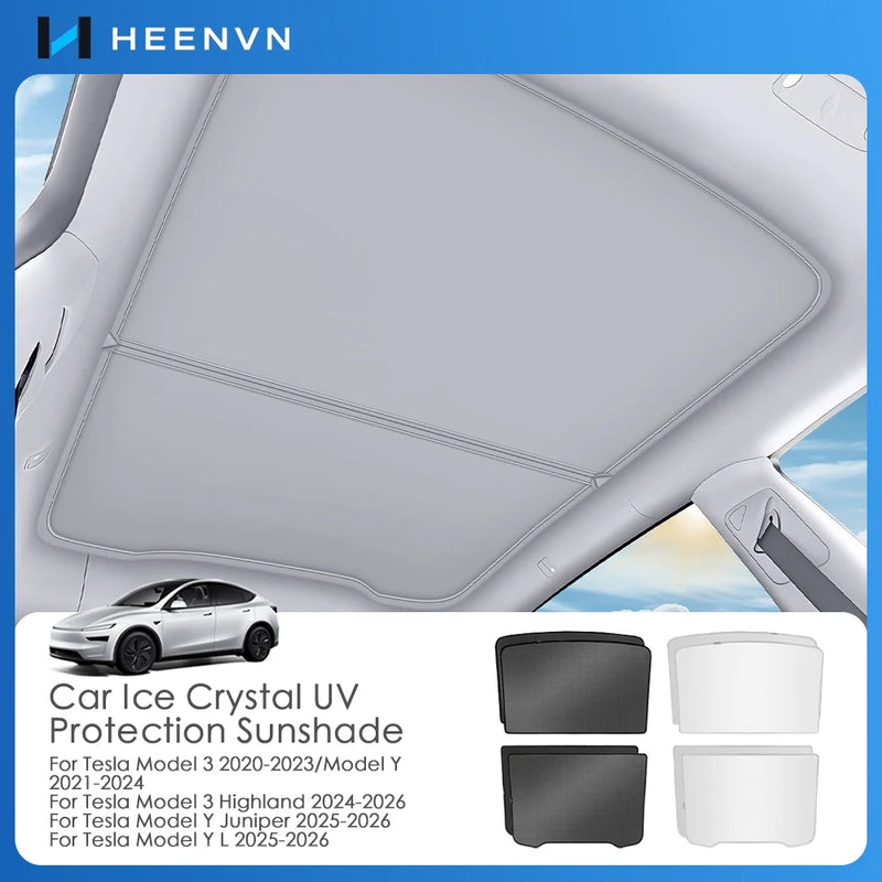 Pare-Soleil de Toit Tesla Model 3 Highland Model Y Juniper Cristal de Glace Noir ou Gris