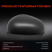 Coque de Rétroviseur Gauche Renault Twingo 3 2014-2025 et Smart Fortwo Forfour 453, Côté Conducteur, Noir Texturé 4538110101