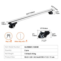 Barres de Toit VEVOR Aluminium Verrouillables Rails Latéraux