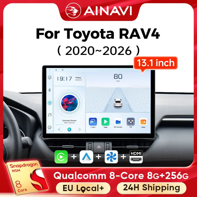 Autoradio Ainavi Android 13 Écran 13,1 Pouces Toyota RAV4 XA50 2019-2025 CarPlay Sans Fil 2K