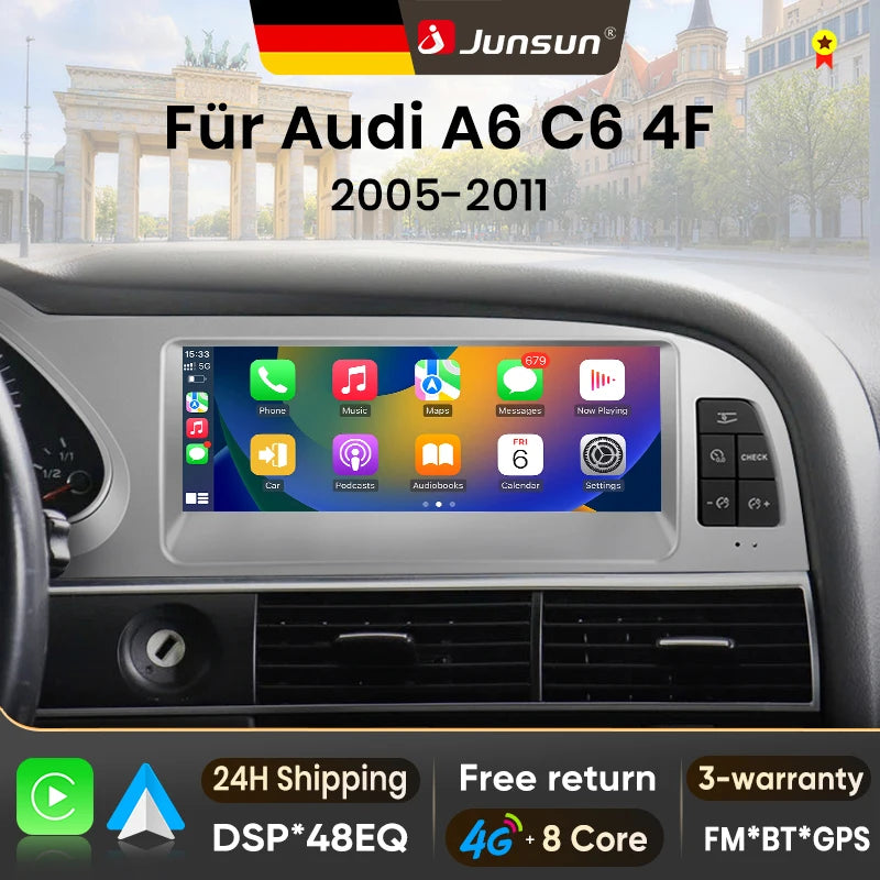 Autoradio Junsun CarPlay Audi A6 C6 4F 2005-2011